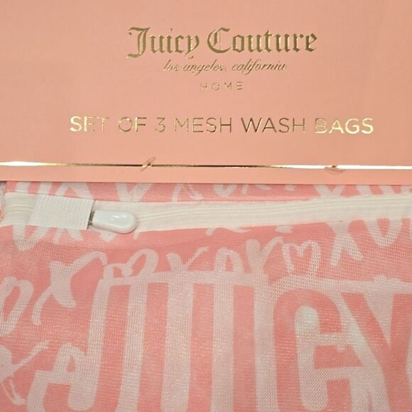 Juicy Couture Home Juicy XO Logo Set of 3 Mesh Wash Bags - Picture 5 of 8